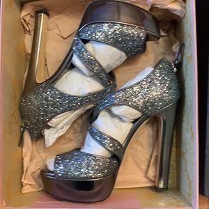 Miu Miu Calzature Donna anthracite glitter 2 platform Size 39.5